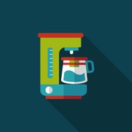 coffee machine flat icon with long shadow eps10 N9