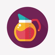 coffee kettle flat icon with long shadow eps10 N4