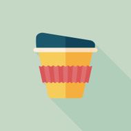 takeaway coffee flat icon with long shadow eps10 N33
