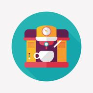 coffee machine flat icon with long shadow eps10 N11
