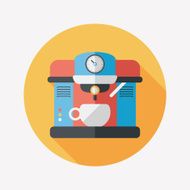 coffee machine flat icon with long shadow eps10 N12