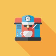 coffee machine flat icon with long shadow eps10 N15