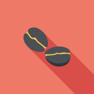 coffee bean flat icon with long shadow eps10 N34