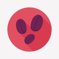 coffee bean flat icon with long shadow eps10 N44