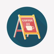Coffee shop signs flat icon with long shadow eps10 N27