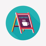 Coffee shop signs flat icon with long shadow eps10 N28