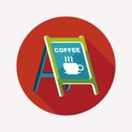 Coffee shop signs flat icon with long shadow eps10 N29