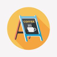 Coffee shop signs flat icon with long shadow eps10 N30