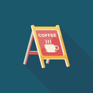Coffee shop signs flat icon with long shadow eps10 N31