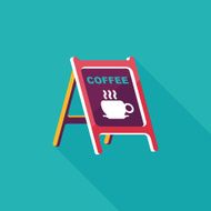 Coffee shop signs flat icon with long shadow eps10 N32