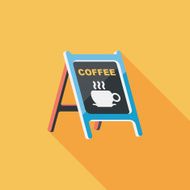 Coffee shop signs flat icon with long shadow eps10 N33