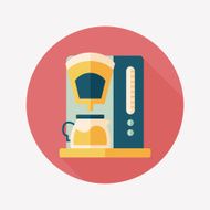 coffee machine flat icon with long shadow eps10 N16