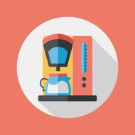 coffee machine flat icon with long shadow eps10 N18