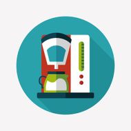 coffee machine flat icon with long shadow eps10 N19