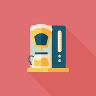 coffee machine flat icon with long shadow eps10 N20