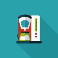 coffee machine flat icon with long shadow eps10 N23