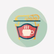Coffee shop signs flat icon with long shadow eps10 N34