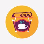 Coffee shop signs flat icon with long shadow eps10 N35