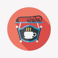 Coffee shop signs flat icon with long shadow eps10 N37