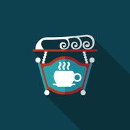 Coffee shop signs flat icon with long shadow eps10 N38