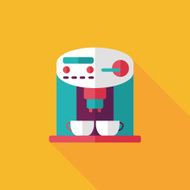coffee machine flat icon with long shadow eps10 N27