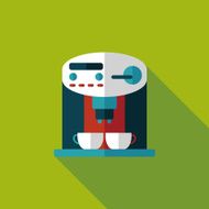coffee machine flat icon with long shadow eps10 N28