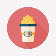 milk cream coffee flat icon with long shadow eps10