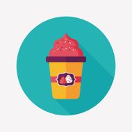 milk cream coffee flat icon with long shadow eps10 N2