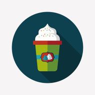 milk cream coffee flat icon with long shadow eps10 N4