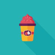 milk cream coffee flat icon with long shadow eps10 N5