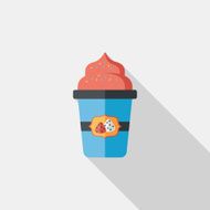 milk cream coffee flat icon with long shadow eps10 N6