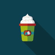 milk cream coffee flat icon with long shadow eps10 N7
