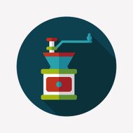 grinding coffee machine flat icon with long shadow eps10 N33