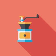 grinding coffee machine flat icon with long shadow eps10 N35