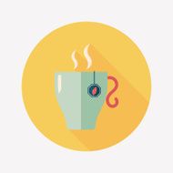 hot tea flat icon with long shadow eps10 N6
