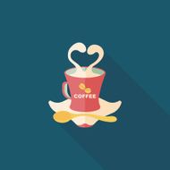coffee latte art flat icon with long shadow eps10 N29