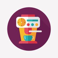 coffee machine flat icon with long shadow eps10 N29