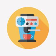 coffee machine flat icon with long shadow eps10 N30