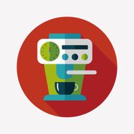 coffee machine flat icon with long shadow eps10 N31