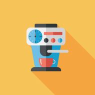coffee machine flat icon with long shadow eps10 N34
