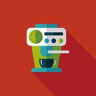 coffee machine flat icon with long shadow eps10 N35