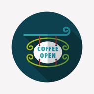 Coffee shop signs flat icon with long shadow eps10 N43