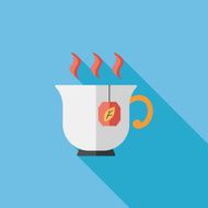 hot tea flat icon with long shadow eps10 N8