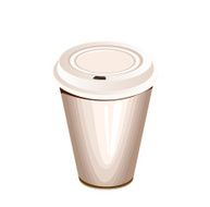 white paper coffee cup with plastic lid