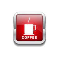 Coffee Sign Red Vector Icon Button N5