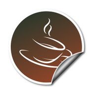 sticker with coffee cup