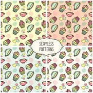 Seamless cupcake tea cup background