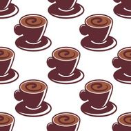 Seamless Pattern Of Cups Hot Cappuccino N2