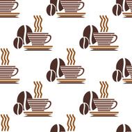 Seamless pattern of steaming coffee