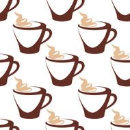 Coffee cup with cream seamless pattern
